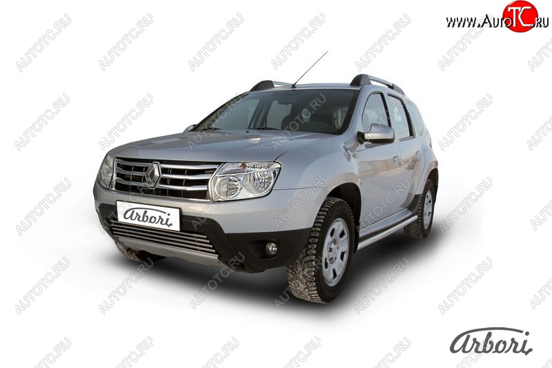 14 759 р. Защита штатных порогов Arbori (нержавейка, d57 mm). Renault Duster HS дорестайлинг (2010-2015)  с доставкой в г. Горно‑Алтайск