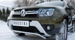 12 599 р. Защита переднего бампера (Ø42 мм волна, нержавейка) SLITKOFF Renault Duster HS рестайлинг (2015-2021)  с доставкой в г. Горно‑Алтайск. Увеличить фотографию 2