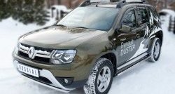 12 599 р. Защита переднего бампера (Ø42 мм волна, нержавейка) SLITKOFF Renault Duster HS рестайлинг (2015-2021)  с доставкой в г. Горно‑Алтайск. Увеличить фотографию 4