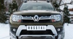 Защита переднего бампера (Ø42 мм волна, нержавейка) SLITKOFF Renault Duster HS рестайлинг (2015-2021)