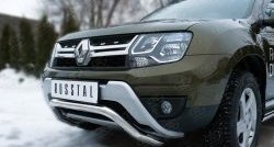 11 999 р. Защита переднего бампера (Ø63 мм волна, нержавейка) SLITKOFF Renault Duster HS рестайлинг (2015-2021)  с доставкой в г. Горно‑Алтайск. Увеличить фотографию 2