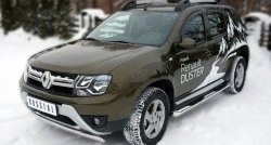 15 299 р. Защита переднего бампера (Ø75х42 мм, нержавейка) SLITKOFF Renault Duster HS рестайлинг (2015-2021)  с доставкой в г. Горно‑Алтайск. Увеличить фотографию 4