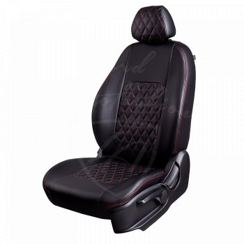 Чехлы для сидений Lord Autofashion Турин Ромб (экокожа, раздельная спинка) Renault Fluence дорестайлинг (2010-2012)