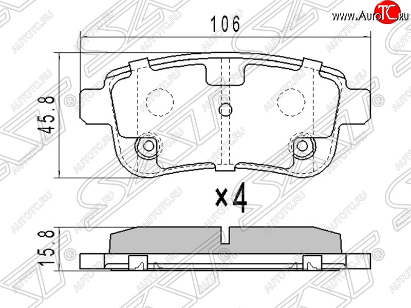 1 139 р. Колодки тормозные SAT (задние)  Renault Fluence - Megane ( универсал,  седан,  хэтчбэк 5 дв.)  с доставкой в г. Горно‑Алтайск