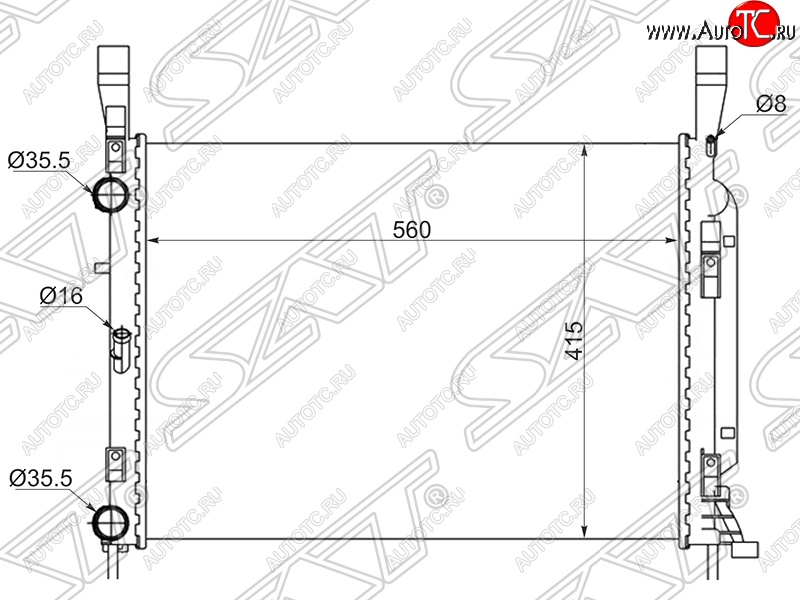 7 599 р. Радиатор двигателя SAT  Renault Kangoo  KW0 (2008-2013) дорестайлинг  с доставкой в г. Горно‑Алтайск