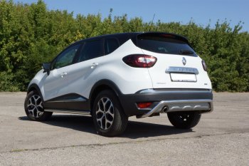 Защита порогов из трубы Ø63 Petroil Tuning Renault Kaptur рестайлинг (2020-2024)  (Нержавеющая полированная сталь)