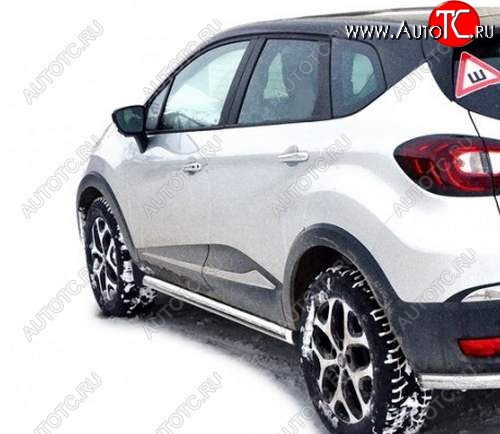 22 999 р. Защита порогов ТехноСфера (Техно Сфера) (нержавейка, 63.5 mm) Renault Kaptur дорестайлинг (2016-2020)  с доставкой в г. Горно‑Алтайск