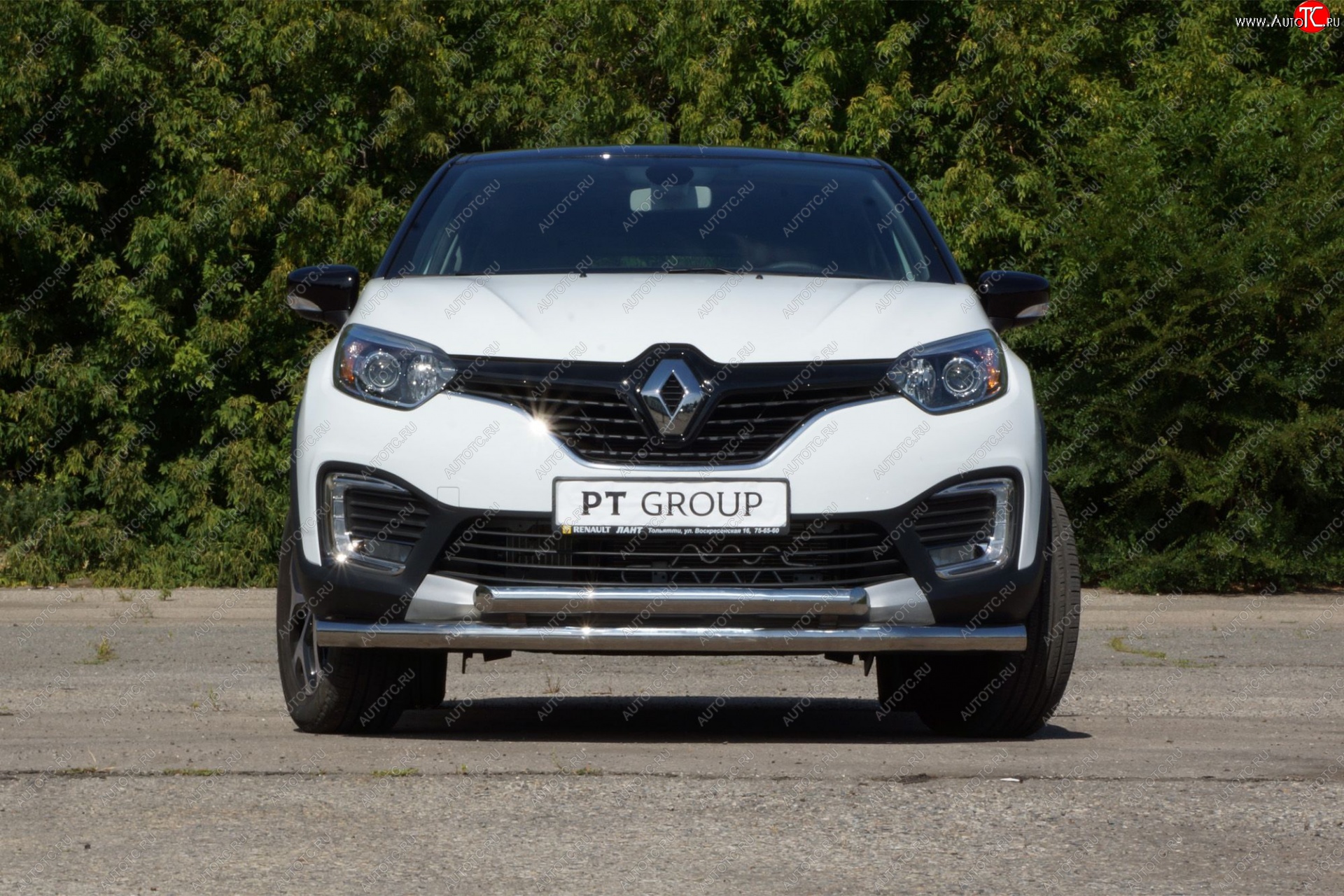 22 349 р. Защита переднего бампера двойная из труб d63/63 мм Petroil Tuning Renault Kaptur дорестайлинг (2016-2020) (Нержавеющая полированная сталь)  с доставкой в г. Горно‑Алтайск