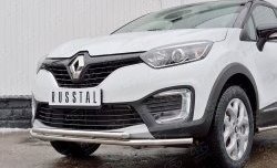 18 699 р. Защита переднего бампера (2 трубыØ42 мм, нержавейка) SLITKOFF Renault Kaptur дорестайлинг (2016-2020)  с доставкой в г. Горно‑Алтайск. Увеличить фотографию 4