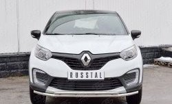 16 849 р. Защита переднего бампера (2 трубыØ42 мм, нержавейка) SLITKOFF  Renault Kaptur (2016-2020) дорестайлинг  с доставкой в г. Горно‑Алтайск. Увеличить фотографию 1