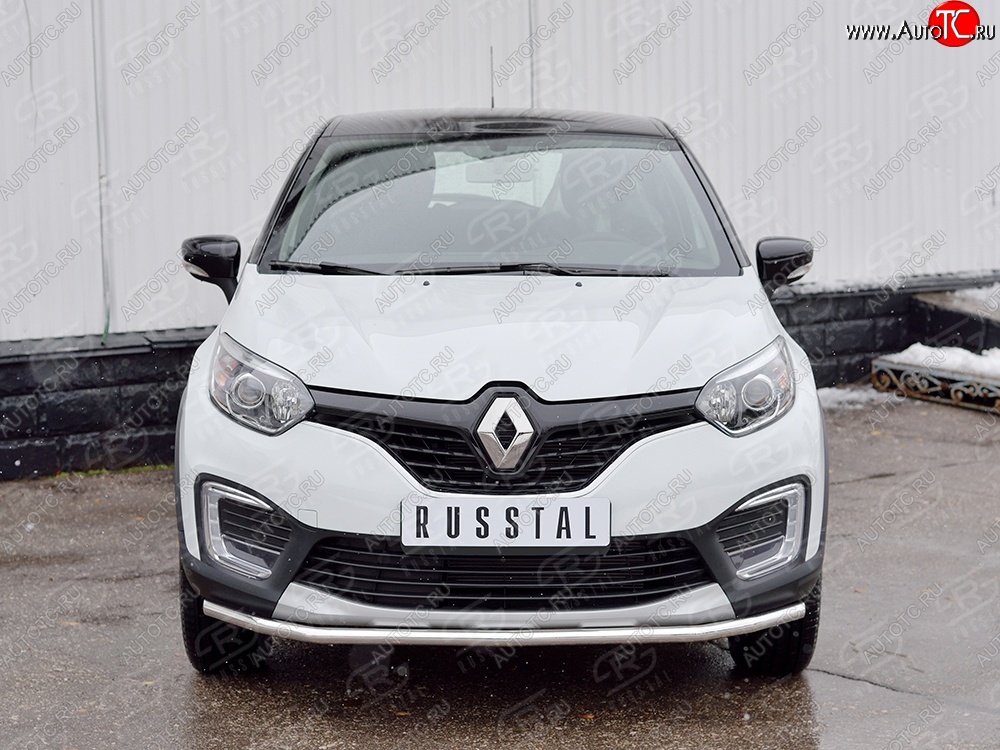 14 649 р. Защита переднего бампера (Ø42 мм, нержавейка) SLITKOFF Renault Kaptur дорестайлинг (2016-2020)  с доставкой в г. Горно‑Алтайск