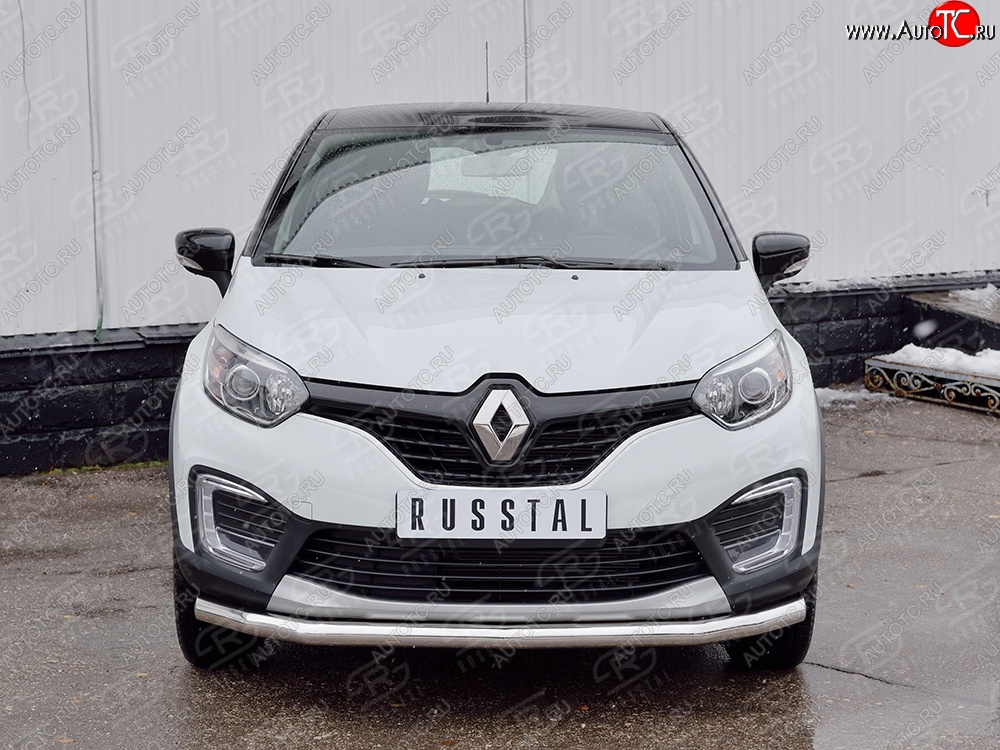 15 449 р. Защита переднего бампера (Ø63 мм, нержавейка) SLITKOFF Renault Kaptur дорестайлинг (2016-2020)  с доставкой в г. Горно‑Алтайск