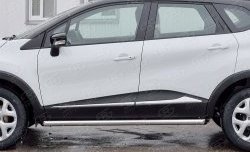 21 699 р. Защита порогов из круглой трубы диаметром 63 мм SLITKOFF Renault Kaptur дорестайлинг (2016-2020)  с доставкой в г. Горно‑Алтайск. Увеличить фотографию 4