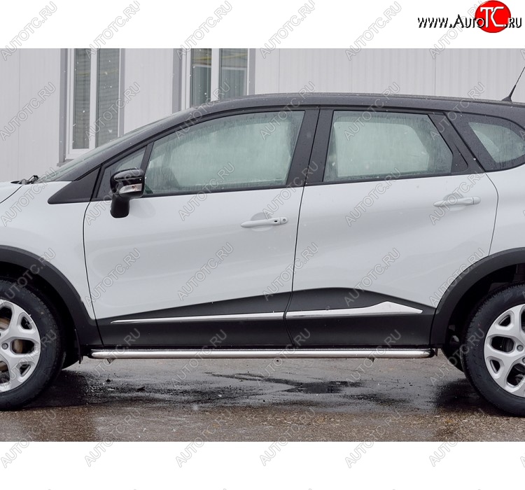 25 849 р. Широкая защита порогов из трубы диаметром 42 мм SLITKOFF v2 Renault Kaptur дорестайлинг (2016-2020)  с доставкой в г. Горно‑Алтайск