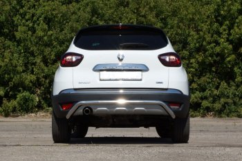 18 849 р. Защита заднего бампера Petroil Tuning Волна (d51) Renault Kaptur дорестайлинг (2016-2020) (Нержавеющая полированная сталь)  с доставкой в г. Горно‑Алтайск. Увеличить фотографию 2