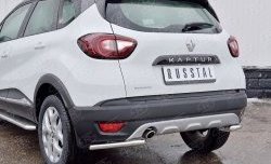 13 999 р. Защита заднего бампера (Ø42 мм уголки, нержавейка) SLITKOFF Renault Kaptur дорестайлинг (2016-2020)  с доставкой в г. Горно‑Алтайск. Увеличить фотографию 3