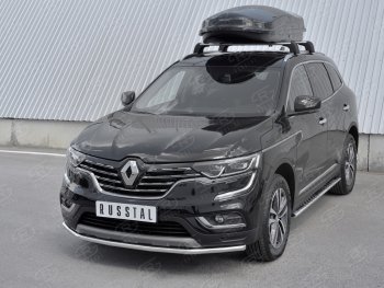 14 999 р. Защита переднего бампера (Ø42 мм, нержавейка) SLITKOFF  Renault Koleos  2 (2016-2025)  с доставкой в г. Горно‑Алтайск. Увеличить фотографию 2