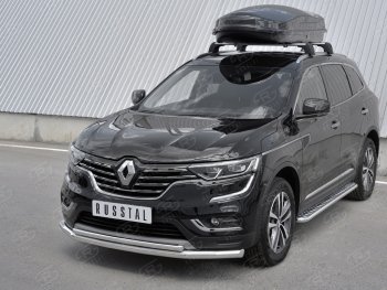 21 749 р. Защита переднего бампера (2 трубы Ø63 и 42 мм, нержавейка) SLITKOFF  Renault Koleos  2 (2016-2025)  с доставкой в г. Горно‑Алтайск. Увеличить фотографию 2