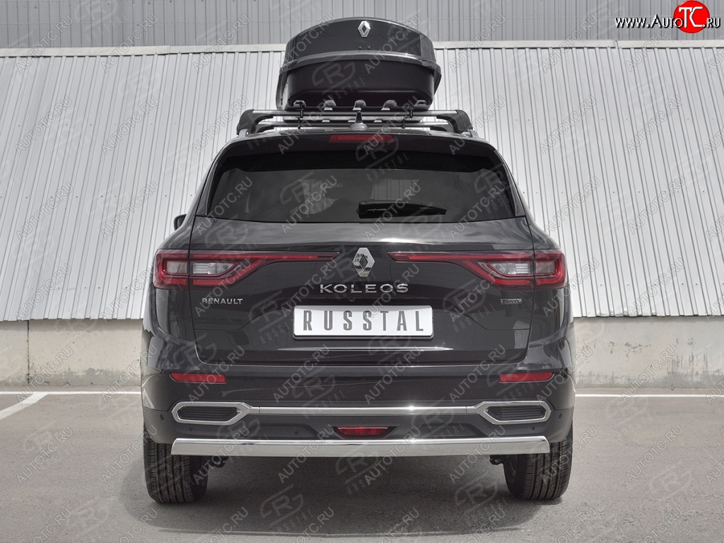 15 649 р. Защита заднего бампера (Ø75х42 мм, нержавейка) Russtal Renault Koleos 2 (2016-2024)  с доставкой в г. Горно‑Алтайск