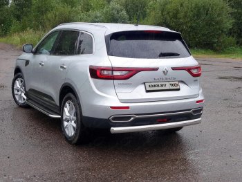 Защита заднего бампера (овальная) ТСС (нержавейка d 72х42 мм) Renault (Рено) Koleos (Колеос)  2 (2016-2024) 2