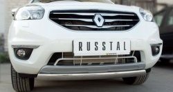 19 099 р. Защита переднего бампера (Ø75х42 мм, нержавейка) Russtal Renault Koleos 1 Phase 2 (2011-2013)  с доставкой в г. Горно‑Алтайск. Увеличить фотографию 3