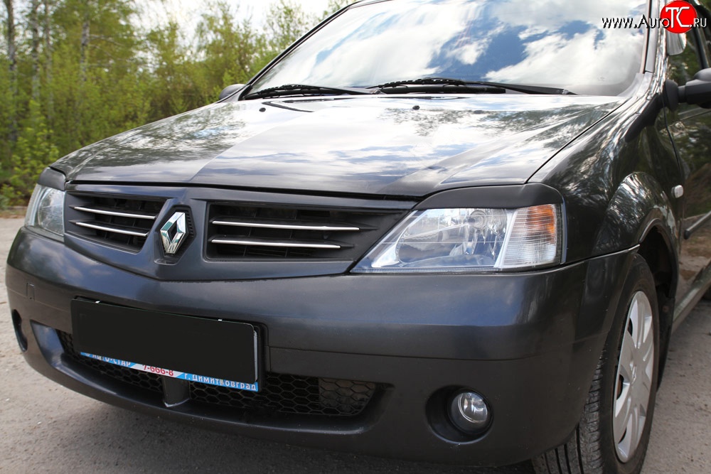 489 р. Реснички RA на фары Renault Logan 1 дорестайлинг (2004-2010) (Неокрашенные)  с доставкой в г. Горно‑Алтайск