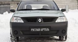 769 р. Зимняя заглушка решетки переднего бампера РА Renault Logan 1 дорестайлинг (2004-2010)  с доставкой в г. Горно‑Алтайск. Увеличить фотографию 2