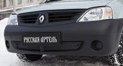 Зимняя заглушка решетки переднего бампера РА Renault Logan 1 дорестайлинг (2004-2010)