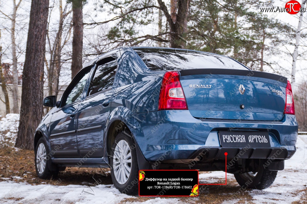 2 199 р. Диффузор на задний бампер RA  Renault Logan  1 (2010-2016) рестайлинг (Поверхность глянец (под окраску))  с доставкой в г. Горно‑Алтайск