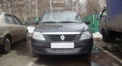 1 899 р. Сетка на бампер Russtal (хром) Renault Logan 1 рестайлинг (2010-2016)  с доставкой в г. Горно‑Алтайск. Увеличить фотографию 4