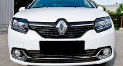 699 р. Реснички на фары RA Renault Logan 2 дорестайлинг (2014-2018) (Неокрашенные)  с доставкой в г. Горно‑Алтайск. Увеличить фотографию 3