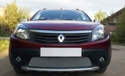 1 539 р. Сетка на бампер Russtal (хром) Renault Sandero Stepway (BS) (2010-2014)  с доставкой в г. Горно‑Алтайск. Увеличить фотографию 3