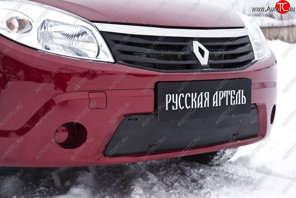 929 р. Зимняя заглушка решетки переднего бампера РА Renault Sandero (BS) (2009-2014)  с доставкой в г. Горно‑Алтайск