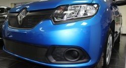 1 469 р. Нижняя сетка на бампер Russtal (черная) Renault Sandero (B8) дорестайлинг (2014-2018)  с доставкой в г. Горно‑Алтайск. Увеличить фотографию 3