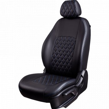 Чехлы для сидений Lord Autofashion Турин Ромб (экокожа, спинка 60/40, 2 П- и 1 Г-образных подголовника) Renault Sandero Stepway (B8) дорестайлинг (2014-2018)