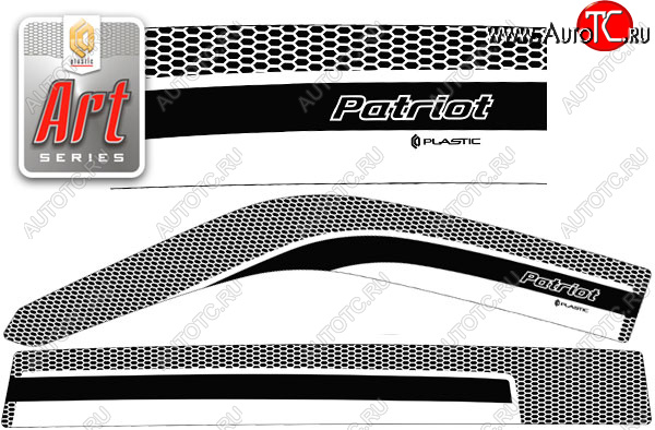 2 289 р. Ветровики дверей CA-Plastic  Уаз Патриот  3163 5 дв. (2005-2013) дорестайлинг (Серия Art графит, без хром. молдинга)  с доставкой в г. Горно‑Алтайск