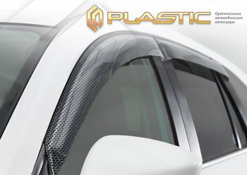 2 299 р. Ветровики дверей CA-Plastic  Toyota Sienta  NCP80 (2003-2015) дорестайлинг, 1-ое пополение 1-ый рестайлинг, 2-ой рестайлинг (Серия Art графит, без хром. молдинга)  с доставкой в г. Горно‑Алтайск. Увеличить фотографию 2