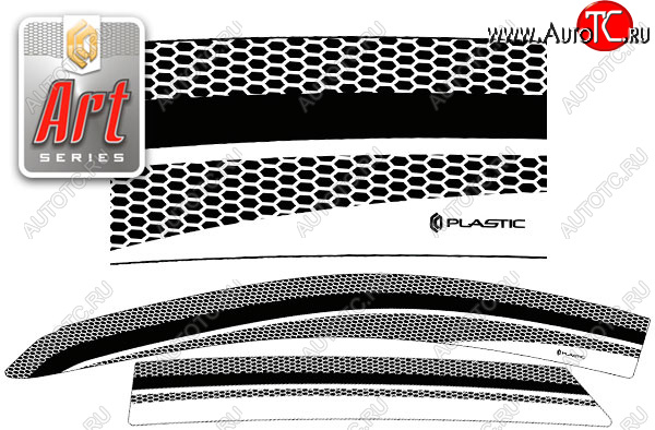 2 289 р. Ветровики дверей CA-Plastic  Hyundai IX35  LM (2009-2018) дорестайлинг, рестайлинг (Серия Art графит, без хром. молдинга, крепление скотч)  с доставкой в г. Горно‑Алтайск