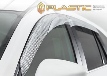 2 299 р. Ветровики дверей CA-Plastic  Toyota Sienta  NCP80 (2003-2015) дорестайлинг, 1-ое пополение 1-ый рестайлинг, 2-ой рестайлинг (Серия Art серебро, без хром. молдинга)  с доставкой в г. Горно‑Алтайск. Увеличить фотографию 2