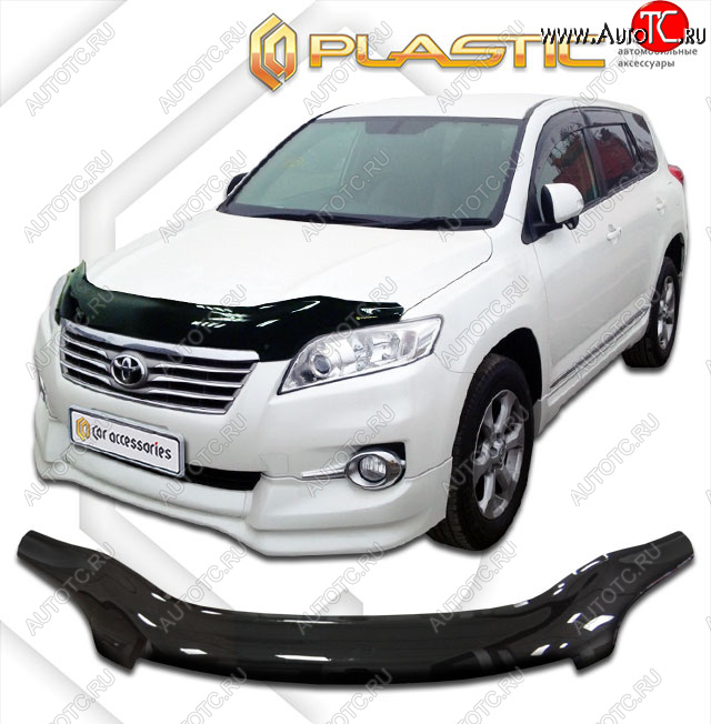 2 369 р. Дефлектор капота (exclusive) CA-Plastic  Toyota Vanguard (2007-2013) (Classic чёрный, Без надписи)  с доставкой в г. Горно‑Алтайск