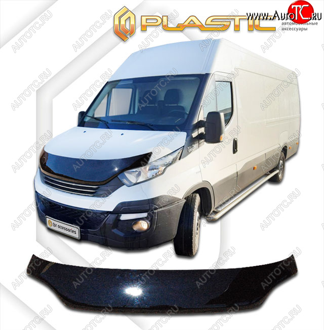 2 599 р. Дефлектор капота (exclusive) CA-Plastic  Iveco Daily (2014-2019) фургон (Classic чёрный, Без надписи)  с доставкой в г. Горно‑Алтайск