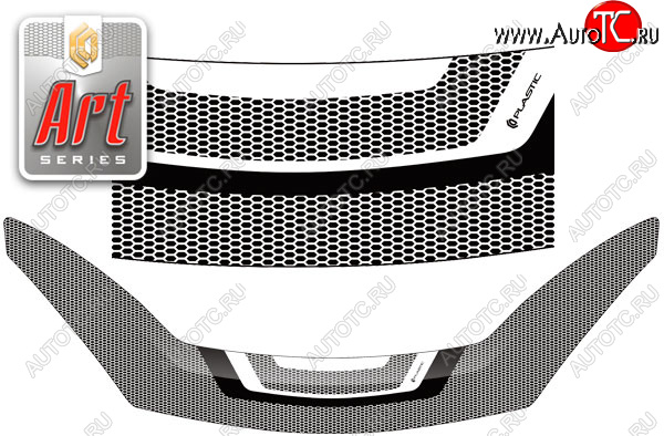 2 479 р. Дефлектор капота CA-Plastic Renault Sandero (BS) (2009-2014) (Art графит)  с доставкой в г. Горно‑Алтайск