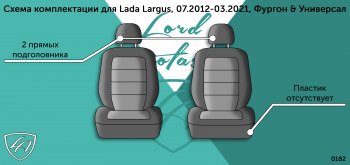 3 799 р. Чехлы сидений Lord Autofashion Дублин (жаккард, 2 места, с подголовниками) Лада Ларгус дорестайлинг R90 (2012-2021) (Серый, Сеул серый)  с доставкой в г. Горно‑Алтайск. Увеличить фотографию 4