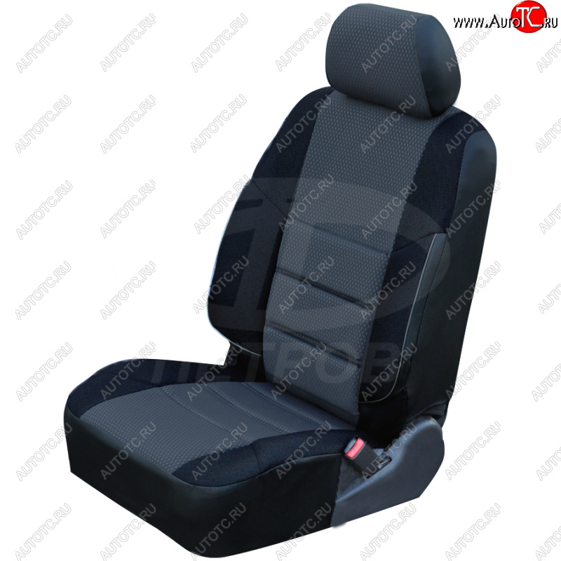 4 849 р. Чехлы сидений (экокожа-жаккард, 60/40, Airbag, №2) Петров А10  Renault Duster  HS (2015-2021) рестайлинг (Черный)  с доставкой в г. Горно‑Алтайск