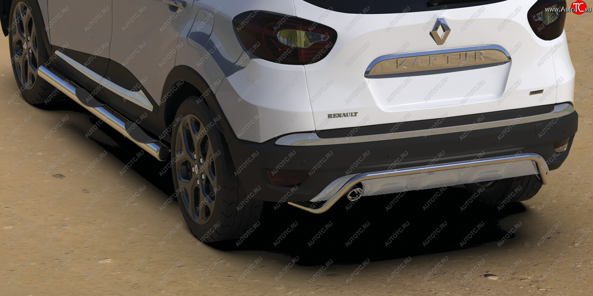 14 549 р. Защита заднего бампера (диаметр 42 мм) Arbori Renault Kaptur дорестайлинг (2016-2020)  с доставкой в г. Горно‑Алтайск