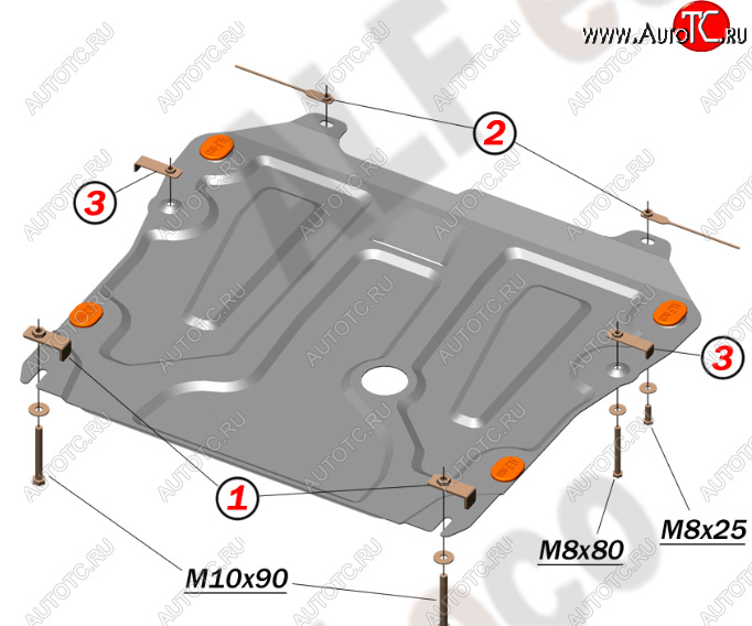 11 999 р. Защита картера двигателя и КПП Alfeco  Chevrolet Cruze ( J300,  J305,  J308) (2009-2015) седан дорестайлинг, хэтчбек дорестайлинг, седан рестайлинг, универсал рестайлинг, хэтчбек рестайлинг (Алюминий 4 мм)  с доставкой в г. Горно‑Алтайск