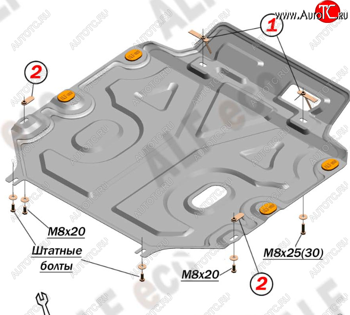 14 699 р. Защита картера двигателя и КПП Alfeco  Chevrolet Captiva (2011-2016) 1-ый рестайлинг, 2-ой рестайлинг (Алюминий 4 мм)  с доставкой в г. Горно‑Алтайск