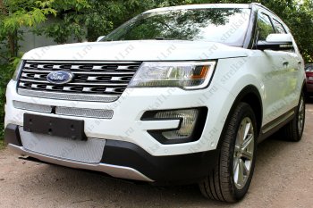 4 199 р. Защитная сетка в бампер (ячейка 4х10 мм, середина) Alfeco Премиум  Ford Explorer  U502 (2015-2018) 1-ый рестайлинг, 5 дв.  с доставкой в г. Горно‑Алтайск. Увеличить фотографию 3