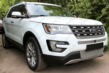 4 199 р. Защитная сетка в бампер (ячейка 4х10 мм, середина) Alfeco Премиум  Ford Explorer  U502 (2015-2018) 1-ый рестайлинг, 5 дв.  с доставкой в г. Горно‑Алтайск. Увеличить фотографию 4