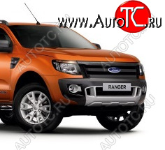 6 949 р. Защитная сетка в бампер (ячейка 4х10 мм.) Alfeco Премиум Ford Ranger DoubleCab дорестайлинг (2011-2016) (Чёрная)  с доставкой в г. Горно‑Алтайск